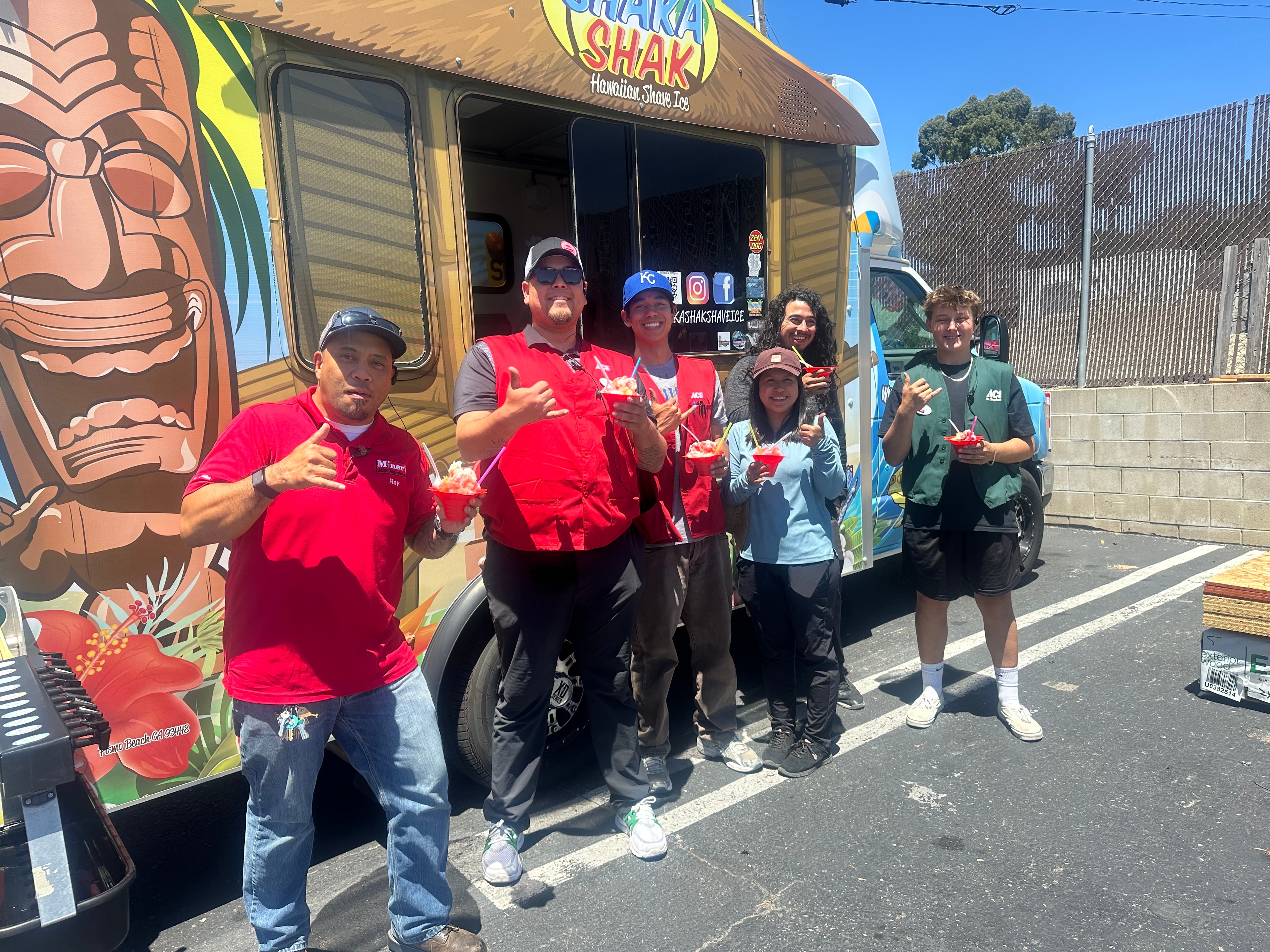 Happy customers at a Shaka Shak event