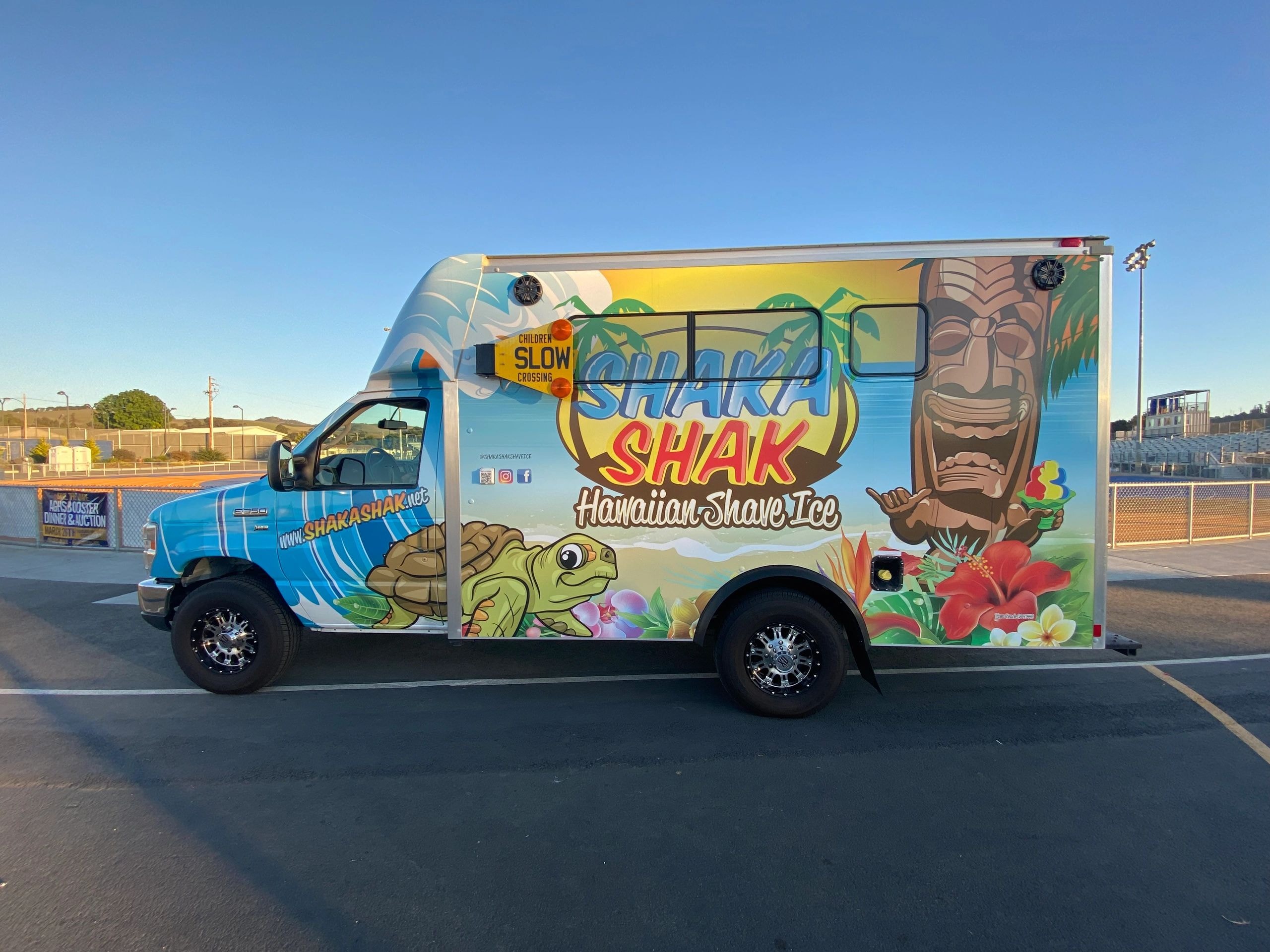 Shaka Shak Hawaiian Shave Ice truck full side view