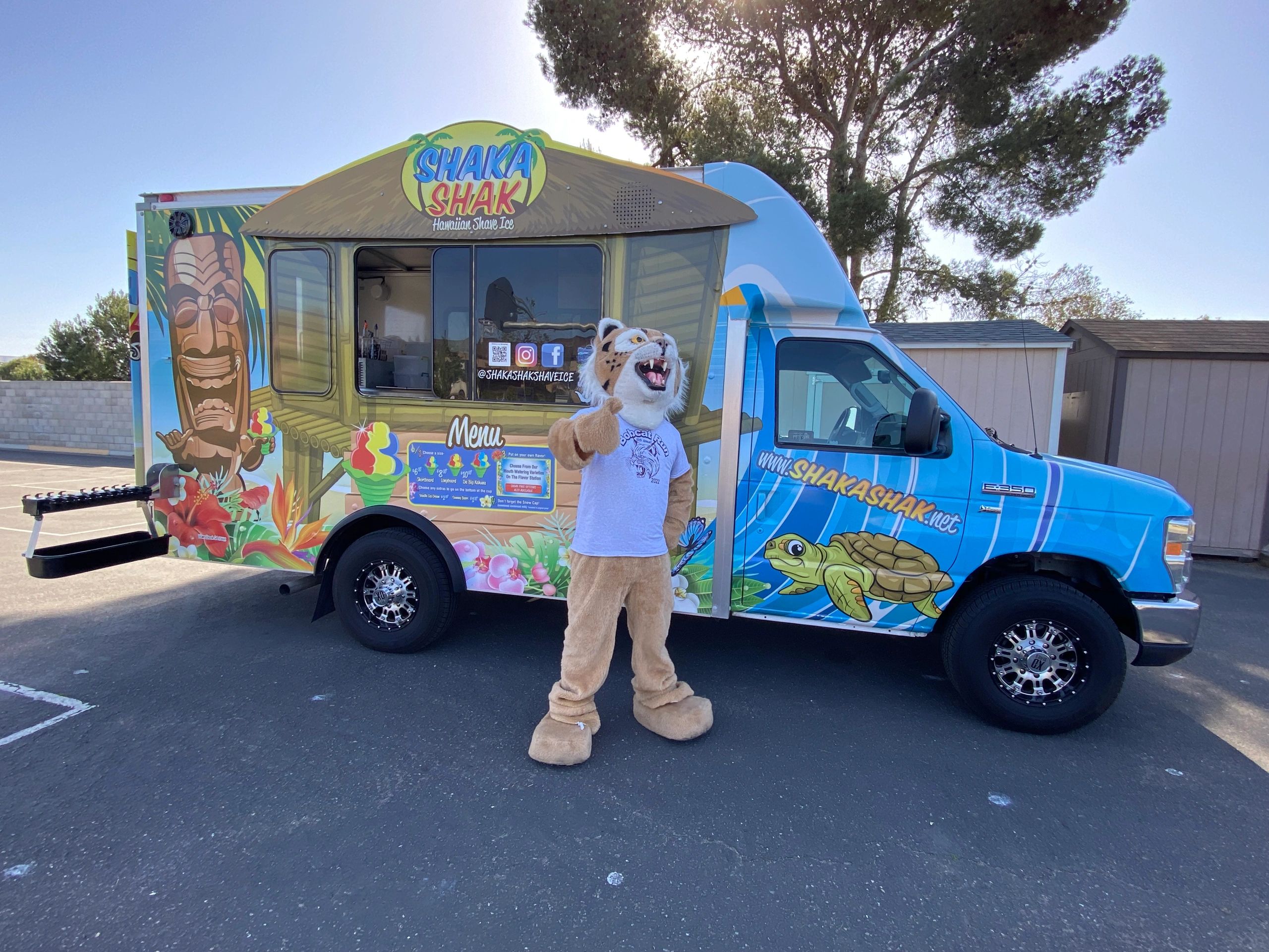 Shaka Shak truck with mascot character